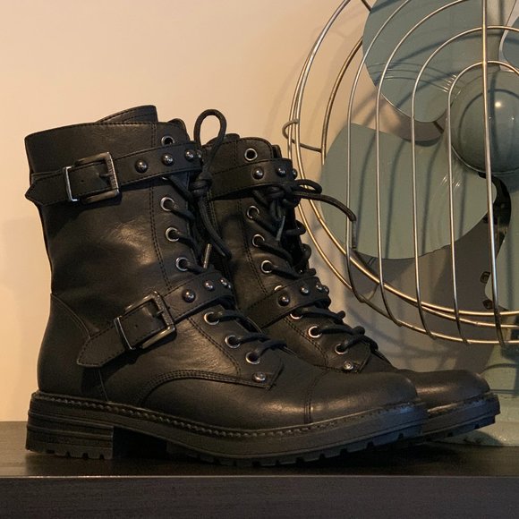 Nearly New (Only Worn Once) G by Guess Edgy-Inspired Granted Lace-Up Combat Boot - Picture 3 of 16